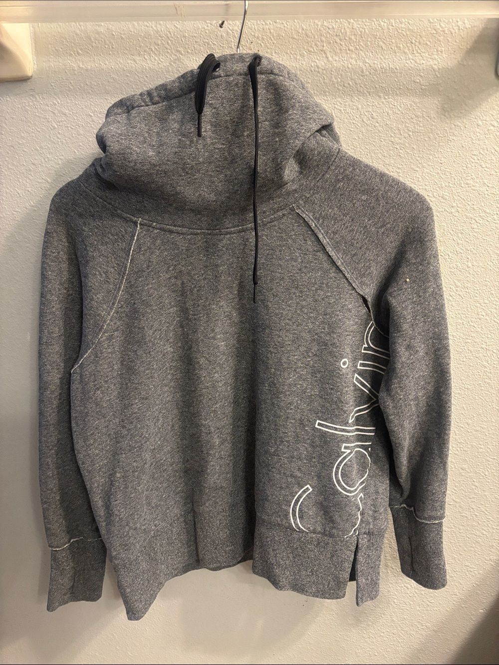 Calvin Klein Heather Gray Cowl Funnel Neck Pullover Sweater
